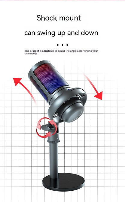 Professional RGB Condenser Microphone for Live Broadcasts