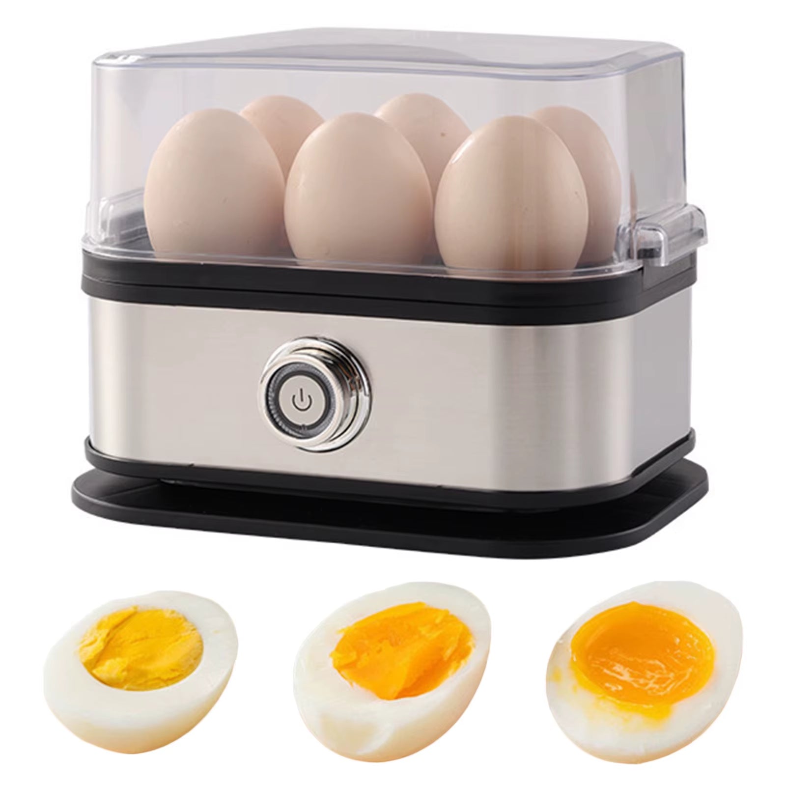 Electric Egg Cooker with Auto Shut-Off Food Steamer 6-Egg Capacity Egg Poacher for Hard Boiled Eggs