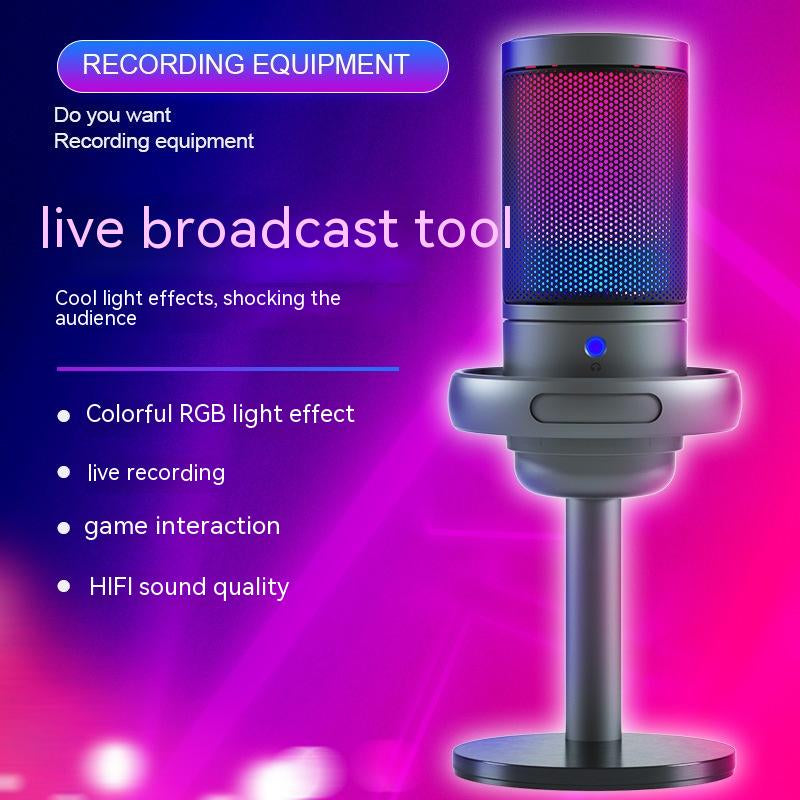 Professional RGB Condenser Microphone for Live Broadcasts