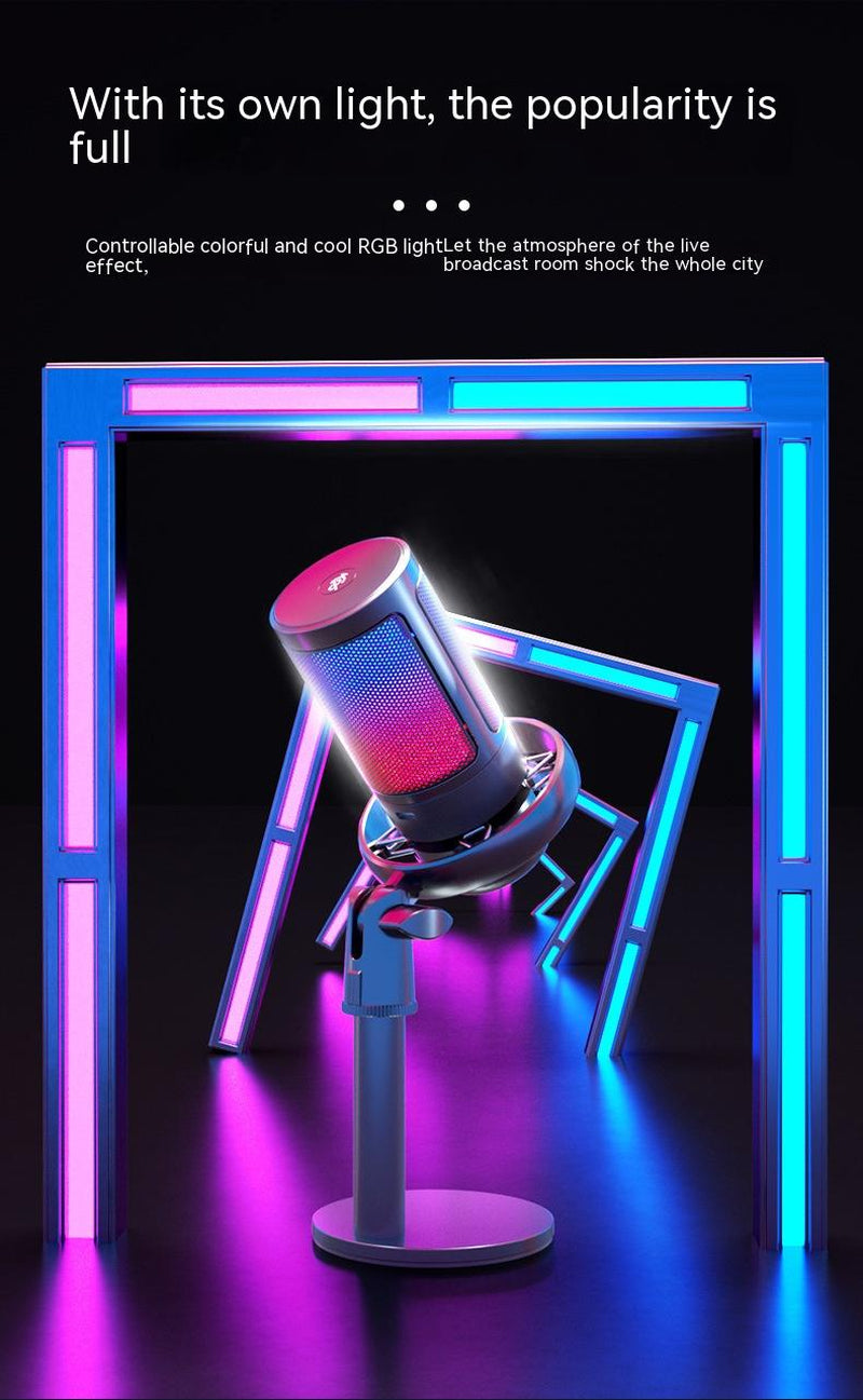 Professional RGB Condenser Microphone for Live Broadcasts