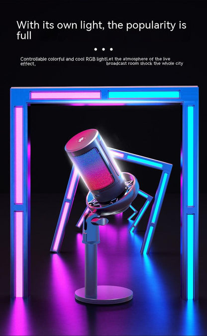 Professional RGB Condenser Microphone for Live Broadcasts