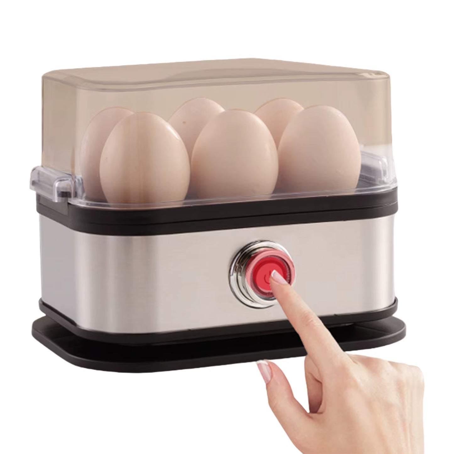 Electric Egg Cooker with Auto Shut-Off Food Steamer 6-Egg Capacity Egg Poacher for Hard Boiled Eggs