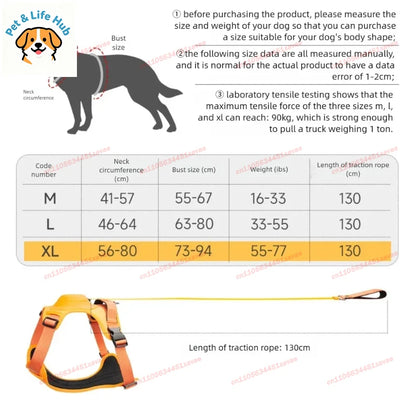 All in One Retractable Dog Leash Harness Anti-Escape No Pull Pet Vest Style Harness for Medium Large Dogs Walking