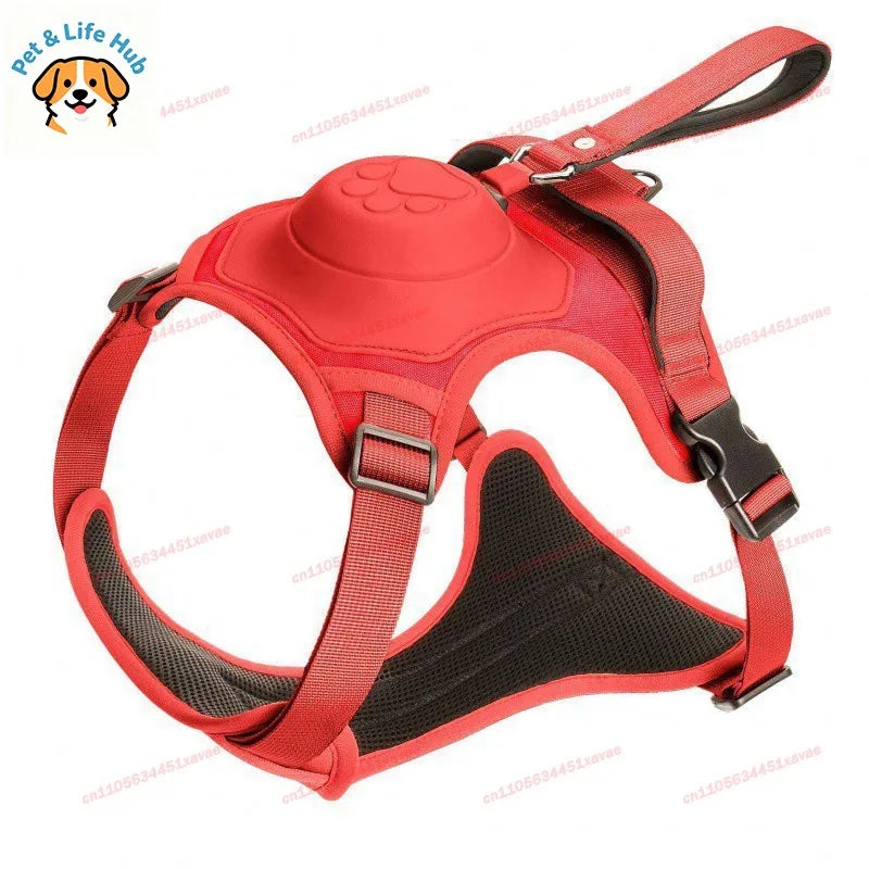 All in One Retractable Dog Leash Harness Anti-Escape No Pull Pet Vest Style Harness for Medium Large Dogs Walking