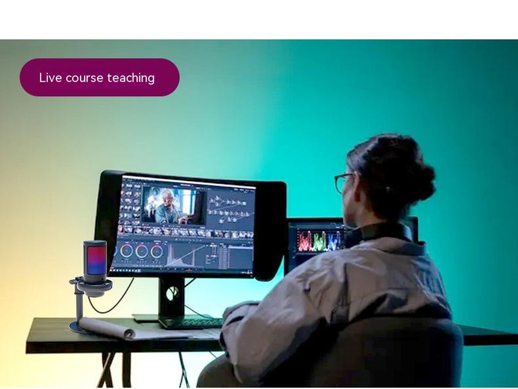 Professional RGB Condenser Microphone for Live Broadcasts