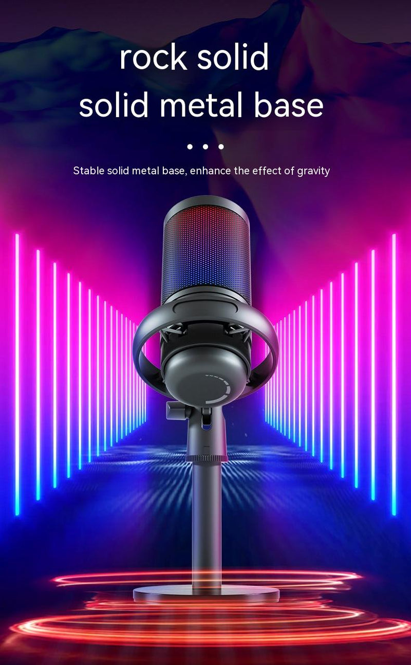Professional RGB Condenser Microphone for Live Broadcasts