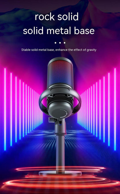 Professional RGB Condenser Microphone for Live Broadcasts