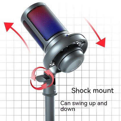 Professional RGB Condenser Microphone for Live Broadcasts