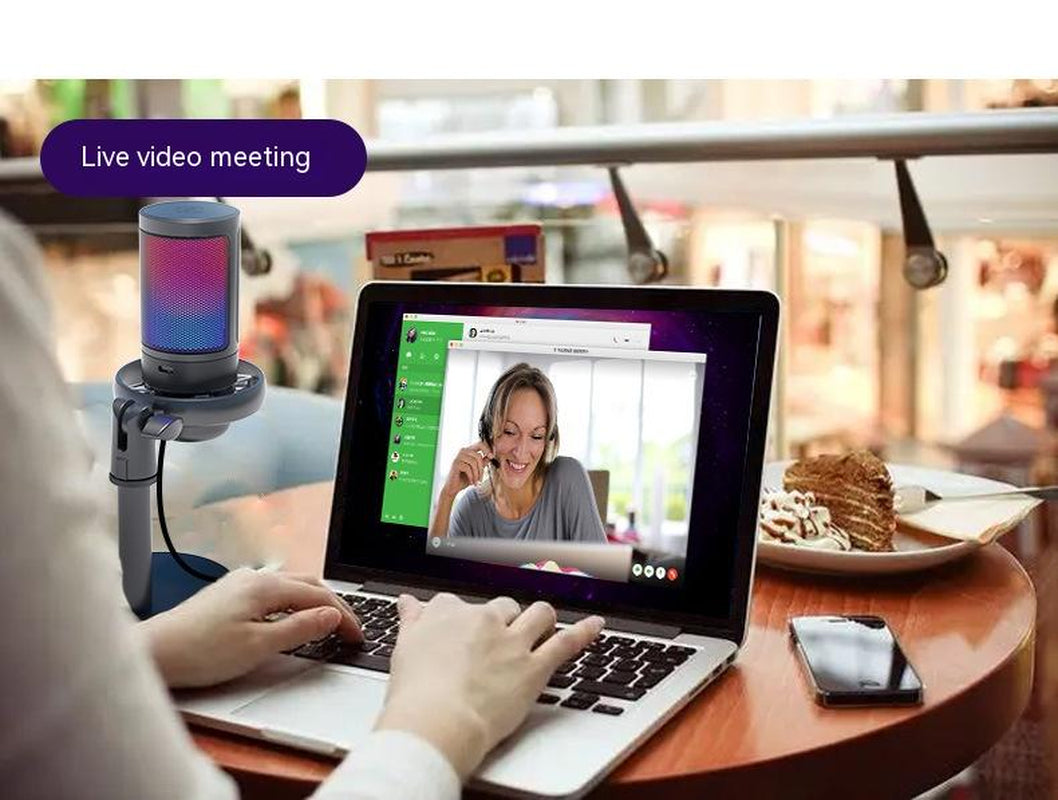 Professional RGB Condenser Microphone for Live Broadcasts